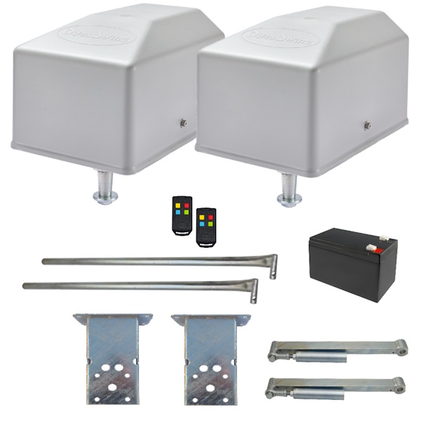 Double inward swing kit with wall mounts